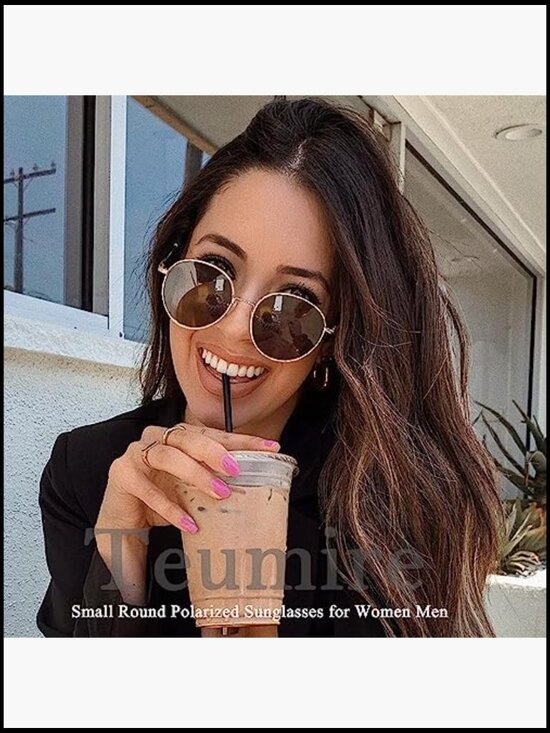 Metal Frame Polarized Sunglasses Round Retro UV Protection main image 6